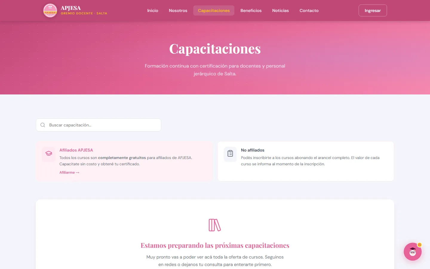APJESA - Sección de capacitaciones