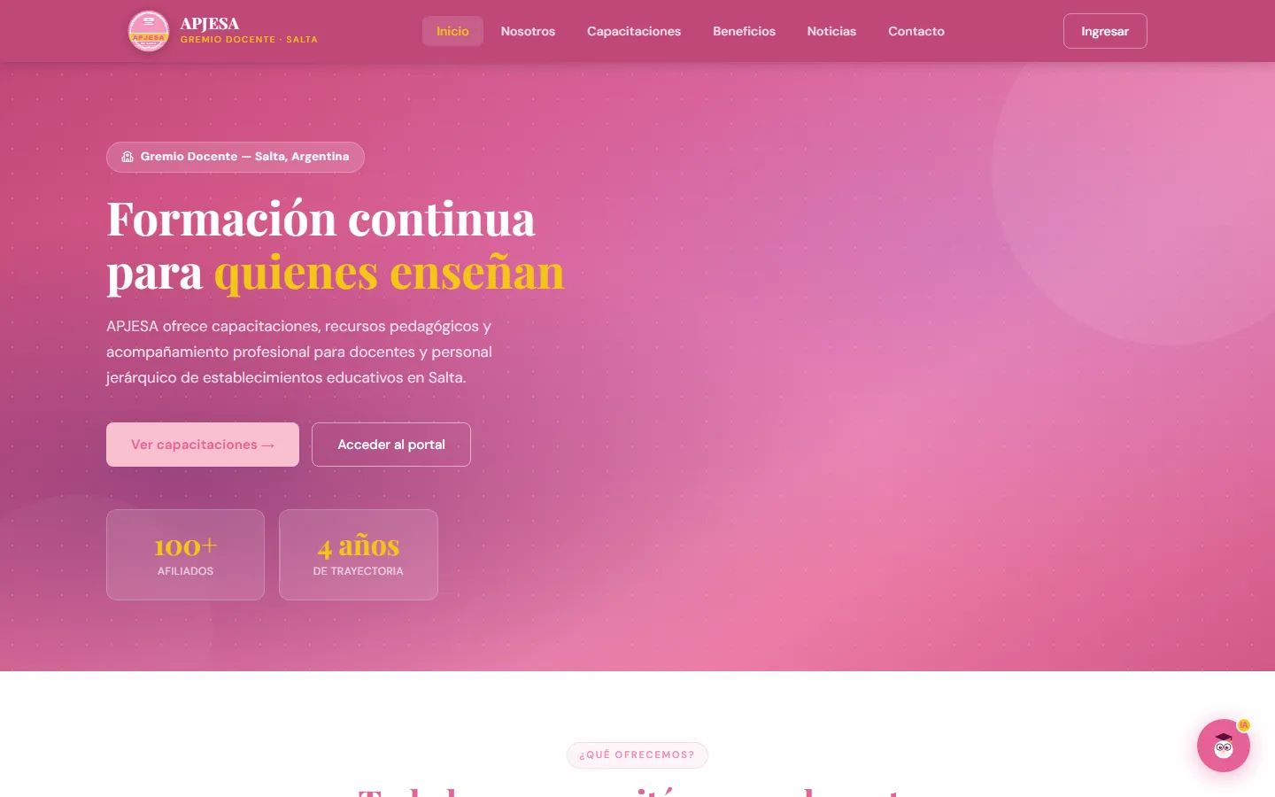 APJESA - Plataforma web del gremio docente de Salta